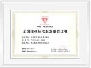 全國團隊標(biāo)準(zhǔn)起草單位證書