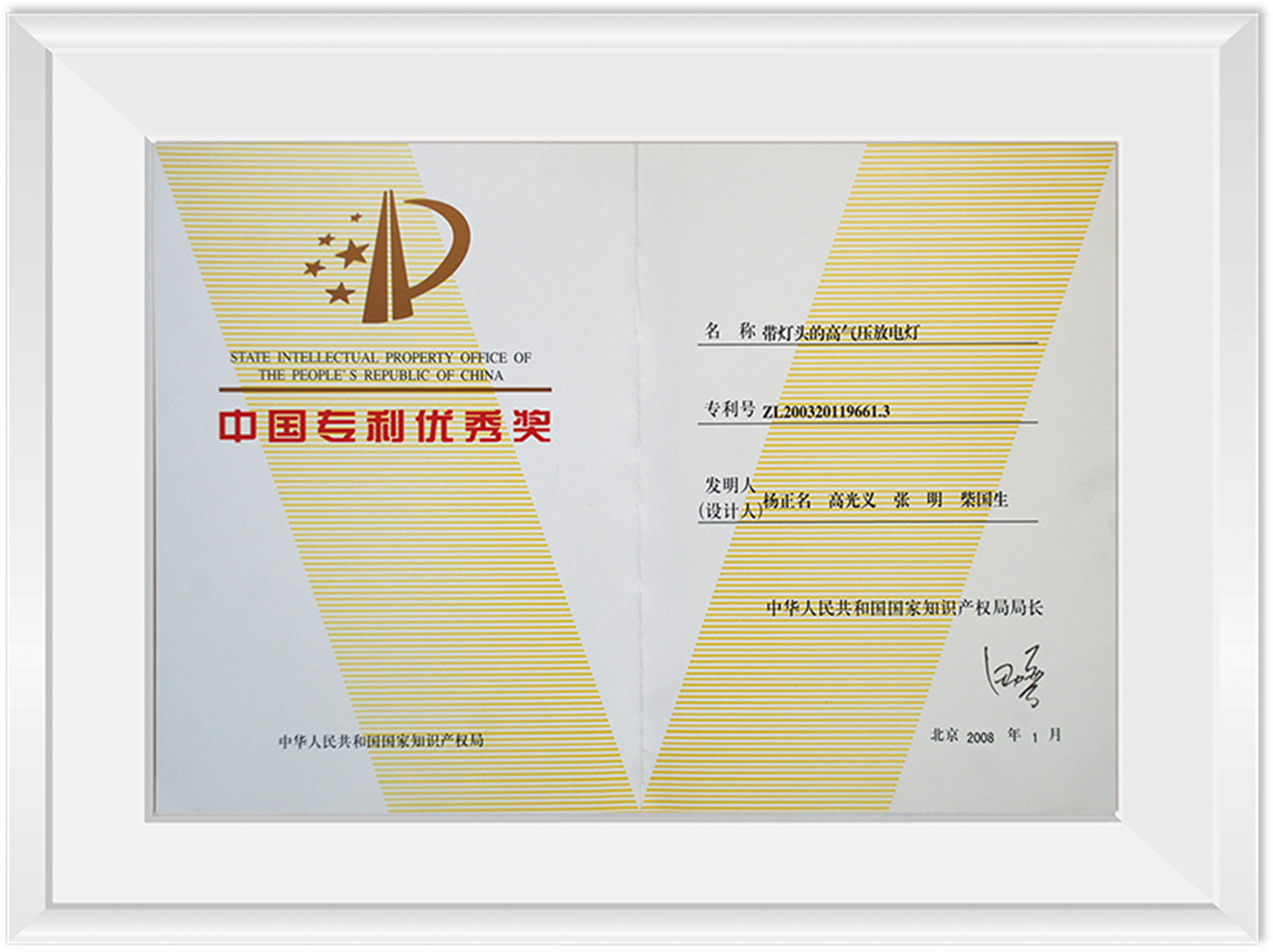 中國專利優(yōu)秀獎